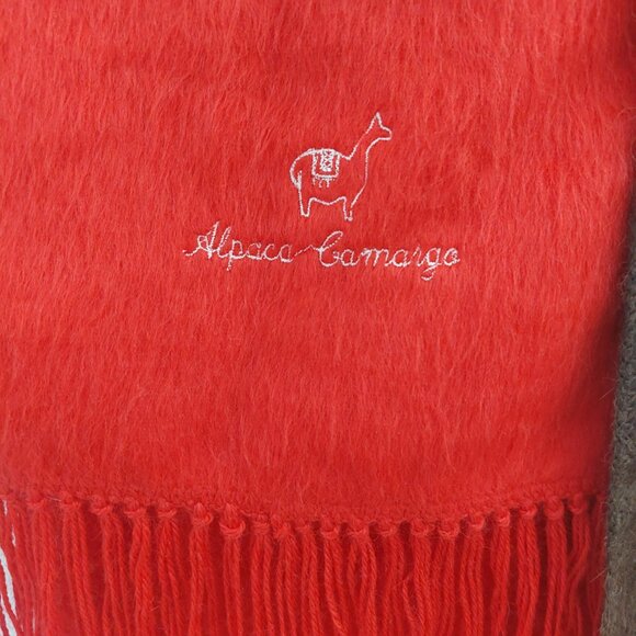 Alpaca Camargo Scarf Set of 2 NEW Peru Brown Red Quality Holiday Gift Warm Wool - Picture 5 of 12